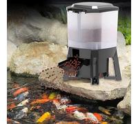 Automatic Fish Feeder, Programmable Timer Solar Powered Waterproof, Large Capacity for Outdoor Ponds