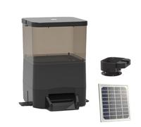 Automatic Fish Feeder,Supports remote control,With Feed Thrower, Moisture-Proof Koi Fish Feeder with Wi-Fi and Solar Panel Charging for Fish Pond and Tank Black-20L