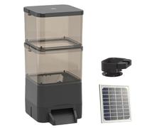 Automatic Fish Feeder,Supports remote control,With Feed Thrower, Moisture-Proof Koi Fish Feeder with Wi-Fi and Solar Panel Charging for Fish Pond and Tank Black-20L