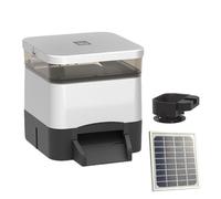 Automatic Fish Feeder,Supports remote control,With Feed Thrower, Moisture-Proof Koi Fish Feeder with Wi-Fi and Solar Panel Charging for Fish Pond and Tank Black-20L