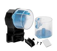 Automatic Fish Feeder, Wireless Aquarium Fish Feeder with 12/24 - Hour Timer, Dry Flake Food Dispenser for Freshwater Saltwater Tanks, Plastic Fish Tank Food Dispenser with Edge or (Blue)