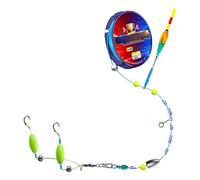 Automatic Fishing Float Set with 120M Pre-Tied Line, Self-Cocking LED Light Up Float Rig, Ready to Use Slip Float Tackle Kit for Freshwater Saltwater, Carp Coarse Fishing Gear (A, 15lb Test)