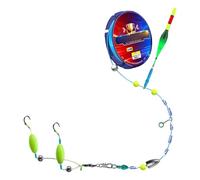 Automatic Fishing Float Set with 120M Pre-Tied Line, Self-Cocking LED Light Up Float Rig, Ready to Use Slip Float Tackle Kit for Freshwater Saltwater, Carp Coarse Fishing Gear (B-Green, 5lb Test)