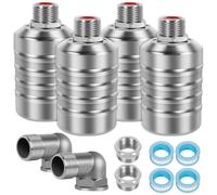 Automatic Float Valve, 1/2" and 3/4" Food Safe Stainless Steel Precise Water Level Control for Water Tank, Pool, Tower, Pond, and Livestock Troughs, Easy to Install, Save Waters(4PCS)