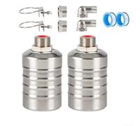 Automatic Float Valve 304 Stainless Steel Water Level Controller Auto Fill Shut Off for Cisterns Hydroponics Pet Fountains Garden 2 Pack