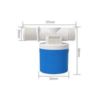 Automatic Float Valve for Water Tank, 2-Pack Level Control Valve with 1/2", 3/4", and 1" Thread Sizes - Plastic Water Level Control Valve for Lives(F)