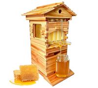 Automatic Flow Hive Beehive Kit - Complete Beekeeping Supplies Starter Kit With Stand, Bee Boxes, Frames & Auto Honey Harvest System - Solid Fir Wood, Wood Color Complete Set