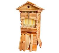 Automatic Flow Hive Beehive Kit - Complete Beekeeping Supplies Starter Kit With Stand, Bee Boxes, Frames & Auto Honey Harvest System - Solid Fir Wood, Wood Color Complete Set