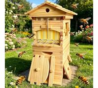 Automatic Flow Hive Beehive Kit - Complete Beekeeping Supplies Starter Kit With Stand, Bee Boxes, Frames & Auto Honey Harvest System - Solid Fir Wood, Wood Color Complete Set