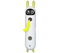 Automatic Fluffy Tail Teaser for Indoor Cats, Interactive Cat Feather Toy with Plush Worm and Rabbit Design, Dual Suction Cup Base, USB Rechargeable, ABS Materials, for Hunting Simulation
