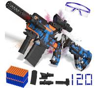 Automatic Foam Gun with Scope, Electric Dart Gun with 120 Foam Darts for Nerf Guns, IR, Flashlight, Glasses, Air Pocket Technology for Kids 8 to