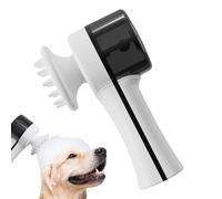 Automatic Foam Soap Dog Shampoo - Dog Shampoo Brush Scrubber that fits shower head, soothing massage rubber comb for pets, silicone grooming brush bubble mass