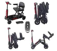 Automatic Folding Mobility Scooter, 22 KG Lightweight, Auto Folding Travel Scooter, Mobility Chair, Magnetic Brakes, Aluminium Frame, 180W Brushless Motor, Arm Rest, 20 KM Removable Battery, Remote
