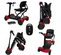 Automatic Folding Mobility Scooter, 28 KG Lightweight, Auto Folding Travel Scooter, Mobility Chair, Magnetic Brakes, Aluminium Frame, 250W Brushless Motor, 20 KM Removable Battery, Remote Control
