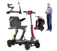 Automatic Folding Mobility Scooter - Four-Wheeled Electric Vehicle with Electromagnetic Brake and 180W Motor, Maximum Load Capacity 120Kg, All-Terrain