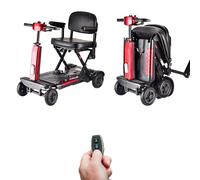 Automatic Folding Mobility Scooter - Ultra Lightweight 22kg, Removable Battery, Portable Boot Scooter, Travel Mobility Chair, 180W Brushless Motor, Remote Control & Electromagnetic Brakes
