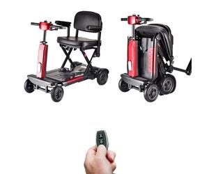 Automatic Folding Mobility Scooter - Ultra Lightweight 22kg, Removable Battery, Portable Boot Scooter, Travel Mobility Chair, 270W Brushless Motor, Remote Control & Electromagnetic Brakes
