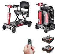 Automatic Folding Mobility Scooter with 2 Removable Batteries, Portable Boot Scooter, Travel Mobility Chair, 270W Brushless Motor, Remote Control & Electromagnetic Brakes