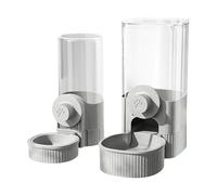 Automatic Food Water Dispenser, Auto 1.2L Self-Feeding Feeder and 0.52L Waterer Set, Hanging Cage Feeder and Water Bottle Set, for Puppy Cats Ferret Bunny Guinea Pig Small Pets (Grey)