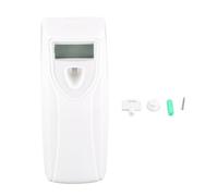 Automatic Fragrance Dispenser with Timer, Wall Mount Air Freshener Perfume Sprayer Machine, LCD Display for Adjustable Spraying Frequency, White ABS Material for Home Office Hotel