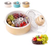 Automatic Fruit and Vegetable Spinner & Strainer, One-Touch Operation, 2-in-1 Lettuce Dryer and Vegetable Cleaner, Salad Spinner for Lettuce, Greens, Produce & Kitchen Meal Prep，Yellow
