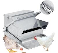 Automatic Galvanized Chicken Feeder, 25lb Capacity, Self Opening Design with Anti-slip Pedal, Feeds 6-12 Poultry for Up to 7 Days, Ideal for Easy Poultry Feeding