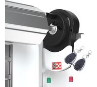 Automatic Garage Door Opener with 2 Remotes 800N Lift Force Silent Operation LED Light - Ideal for Roller Shutters & Convenience