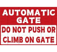 Automatic Gate Do Not Push Or Climb On Warning Metal Tin Sign Street Poster Reminder Plaque Stickers Bar Decor for Electronic Gates Home Public Place Wall 8"x12"