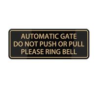 Automatic Gate Do Not Push Or Pull Please Ring Bell Sign, Self Adhesive Sign For Front Door Or Wall Quick And Easy Installation Design For Your Home, Office, Public, Yard 4×16 Inch