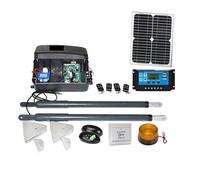 Automatic Gate Opener Kit Heavy Duty Solar Dual Gate Operator for Dual Swing Gates Up to 16 Feet Or 440 Pounds GSM Optional(Kit1)