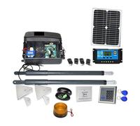 Automatic Gate Opener Kit Heavy Duty Solar Dual Gate Operator for Dual Swing Gates Up to 16 Feet Or 440 Pounds GSM Optional(Kit2)