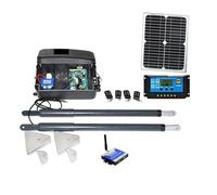Automatic Gate Opener Kit Heavy Duty Solar Dual Gate Operator for Dual Swing Gates Up to 16 Feet Or 440 Pounds GSM Optional(Kit8 3G Version)