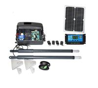Automatic Gate Opener Kit Heavy Duty Solar Dual Gate Operator for Dual Swing Gates Up to 16 Feet Or 440 Pounds GSM Optional(Kit3)