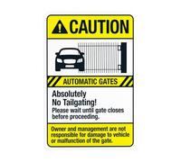 Automatic Gates No Tailgating Wait Until Gate Closes Before Proceeding Security Warning Metal Signs for Business Office Road Home Street Wall Safety Decor Easy to Mount 20 x 30 cm