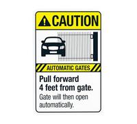 Automatic Gates Pull Forward 4 feet from Gate Gate Will Then Open Automatically Security Warning Metal Signs for Business Office Road Home Street Wall Safety Decor Easy to Mount 20 x 30 cm