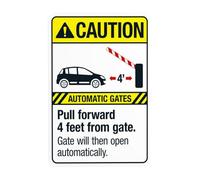 Automatic Gates Pull Forward 4ft from Gate Gate Will Then Open Automatically Security Warning Metal Signs for Business Office Road Home Street Wall Safety Decor Easy to Mount 20 x 30 cm