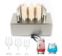 Automatic Glass Polisher with Ultra-Soft Microfiber Brushes & Warm Air Drying, Polishes and Dries Wine Glasses, Beer Mugs, Cocktail Glasses in 5-10 Seconds