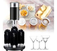 Automatic Glass Washer, Electric Upright Cup Washing Machine, Glassware Stainless Steel Cup Washing Machine, 360° Cleaning Without Dead Angles, Silent and Waterproof Design
