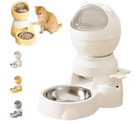 Automatic Gravity Feeder with Push Button Feeder, Gravity Droplet Feeder, Interactive Treat Dispenser with 1.5L Capacity, Two Ways of Use (White)