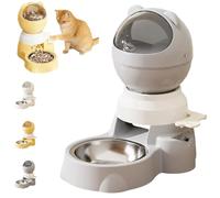 Automatic Gravity Feeder with Push Button Feeder, Gravity Droplet Feeder, Interactive Treat Dispenser with 1.5L Capacity, Two Ways of Use (Grey)