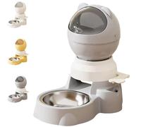 Automatic Gravity Feeder with Push Button Feeder, Gravity Droplet Feeder, Push Button Pet Feeder, 1.5L Capacity, Two Ways to Use, Automatic Pet Feeding Station for Cats & Small Dogs (Gray)