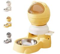 Automatic Gravity Feeder with Push Button Feeder, Gravity Droplet Feeder, Push Button Pet Feeder, 1.5L Capacity, Two Ways to Use, Automatic Pet Feeding Station for Cats & Small Dogs (Yellow)
