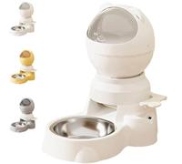 Automatic Gravity Feeder with Push Button Feeder, Gravity Droplet Feeder, Push Button Pet Feeder, 1.5L Capacity, Two Ways to Use, Automatic Pet Feeding Station for Cats & Small Dogs (White)