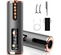 Automatic Hair Iron, Cordless Hair Curler PTC Ceramic Hair Curling Negative Ion Portable 5000mAh Rechargeable USB Anti-Tangle 6 Temperature & Timer 10min Auto Off Curling Wand for Home/Travel Use