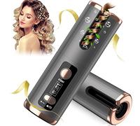 Automatic Hair Iron, Cordless Hair Curler PTC Ceramic Hair Curling Negative Ion Portable 5000mAh Rechargeable USB Anti-Tangle 6 Temperature & Timer 10min Auto Off Curling Wand for Home/Travel Use