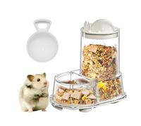 Automatic Hamster Feeder Food Dish Bowl Dispenser for Syrian Dwarf Hamsters, Gerbils, Mouse, Guinea Pig, Hedgehog (White)