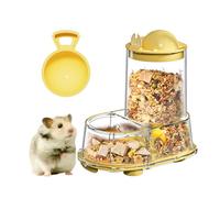 Automatic Hamster Feeder Food Dish Bowl Dispenser for Syrian Dwarf Hamsters, Gerbils, Mouse, Guinea Pig, Hedgehog (Yellow)