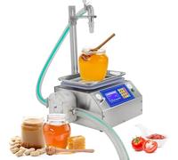 Automatic Honey Filling Machine, 7L/min Intelligent Bottle Filler, Adjustable Canning Height 0-40cm, Features Automatic Start/Stop, Deceleration, Counting, Memory Functions for Viscous Liquid