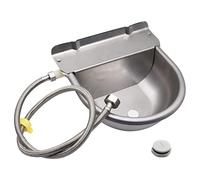 Automatic Horse Drinking Waterer Bowl,Upgrade Stainless Steel Farm Livestock Water Dispenser with Drain Hole and Float Valve for Horse,Dog, Chicken,Goat,Pig (A)