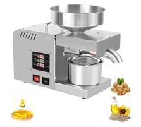 Automatic Hot Cold Oil Pressing Machine Stainless Steel Oil Extruder with LCD Display for Oil Sesame Peanuts Sunflower Nuts Domestic and Commercial